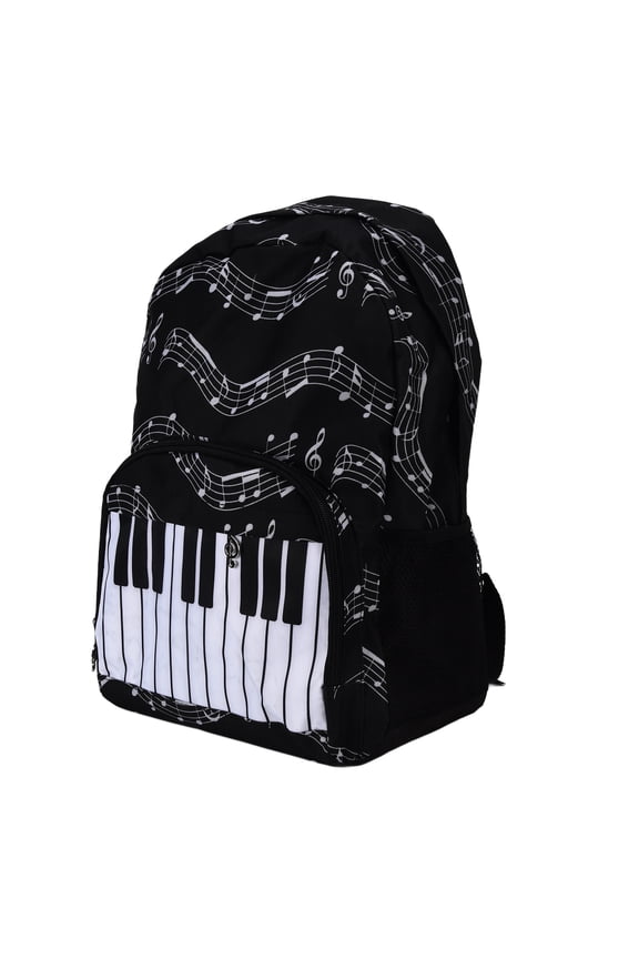 Student Backpack Oxford Cloth Piano Keys Pattern Multifunctional Knapsack for Teenagers - Lightweight, Durable Bookbag for School and Everyday Travel (16.5x14x1.5 inches / 42x36x4 cm)