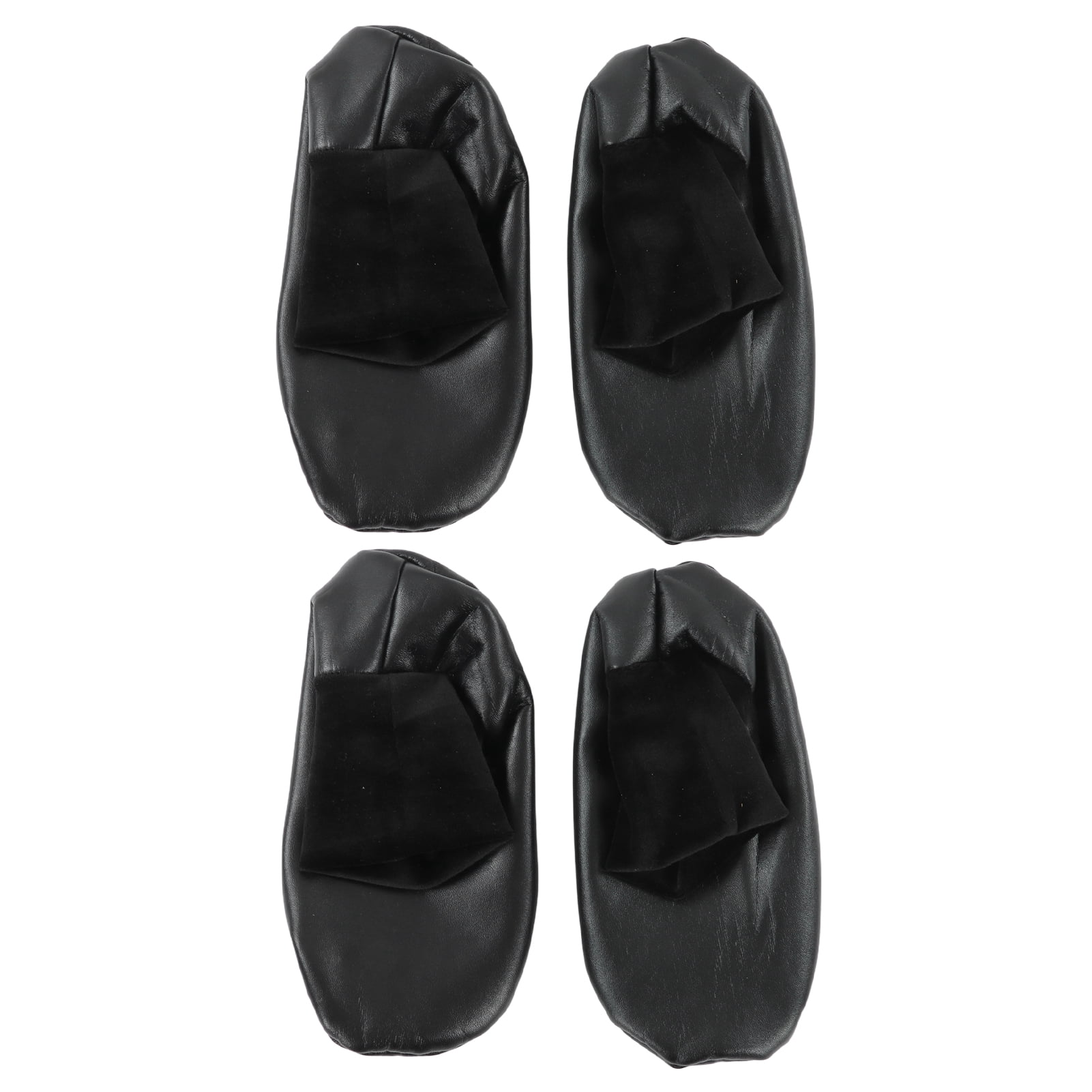 NFTIGB Sunnah Khuff Socks PU Leather Polyester Comfortable Warm Plush Thermal Khuffain Socks for 36 to 41 EU Shoe Size, Black (2 Pairs)[cite: 1]