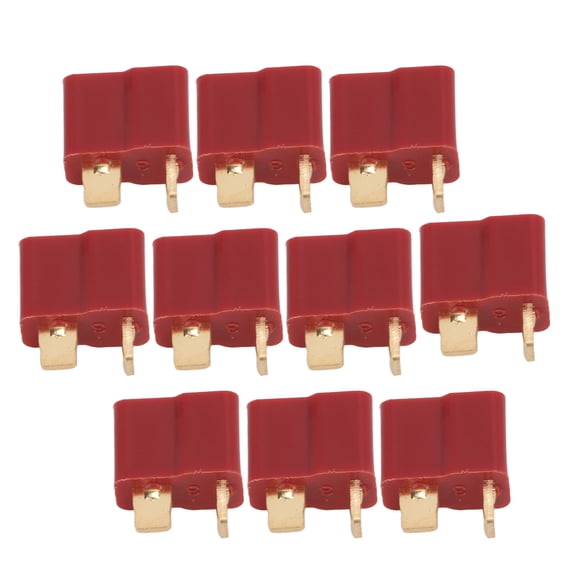 NFTIGB T Plug Connector 13.011 RC T Plug Female Connector 25A Gold Plated Brass RC Battery Connectors for Electronic Instruments and Fixed-Wing Airplane RC Models (10 Pieces)