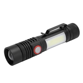 NFTIGB T6+COB Tactical Flashlight with Magnetic Base, Telescopic Zoom Powerful 1000LM Handheld Light, 6 Modes Waterproof Outdoor Torch for Camping Emergency, 5.1-5.5 inches / 13-14 cm Length