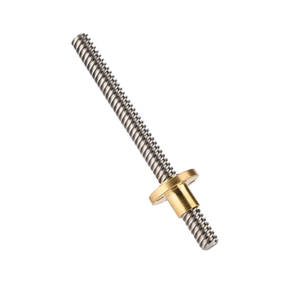 NFTIGB T8 8mm Trapezoidal Stainless Steel Threaded Rod Lead Screw & Brass Nut for 3D Printer 100mm / 3.94 inches[cite: 1]