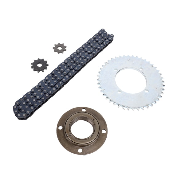 NFTIGB T8F Front and Rear Sprocket Chain Kit with 116 Links Chain 10mm 10TH 44T Rear Sprocket Toothless Flywheel Set (5.9 inches / 15 cm)