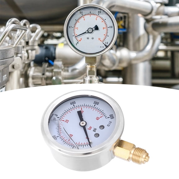 NFTIGB TS-PGG604 1/4BSP Y60 Radial Oil Filled Vacuum Pressure Gauge Meter 0-40bar 0-600psi