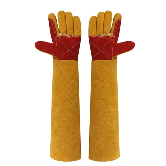 NFTIGB TT-UU3369 Yellow Work Safety Animal Handling Gloves Scratch Resistant, 1 Count