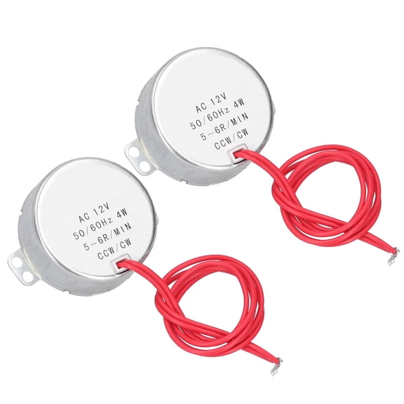 NFTIGB TYC-50 AC Motor Synchronous CCW/CW Micro Mini Electric Motor 4W AC 12V 5-6R/MIN Machine Tool Accessories for Electric Fans and Microwave Ovens, 2-Pack (10 inches / 25.4 cm)