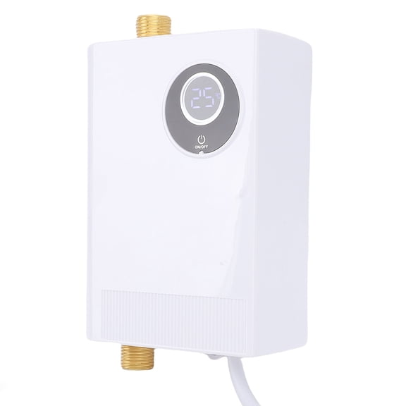 NFTIGB Tankless Water Heater Mini Variable Frequency Constant Temperature Hot Water Heater for Kitchen Apartment Bathroom RV White US Plug 110V 11.4 inches / 29 cm