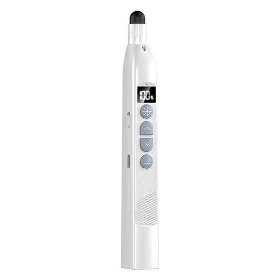 NFTIGB Telescopic Laser Pointer Presentation Remote 21.6 in / 55 cm, Wireless Clicker with Digital Display & Timer Function, White