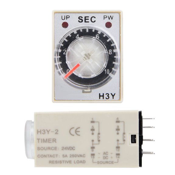 NFTIGB Time Relay 24V DC, H3Y-2 Delay Timer, Time Control Switch 10S