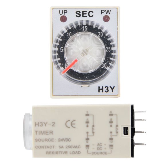 NFTIGB Time Relay 24V DC, H3Y-2 Delay Timer, Time Control Switch 30S
