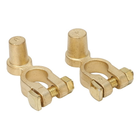 NFTIGB Top Post Brass Battery Terminal Connector SAE to JIS Car Battery Terminals Clamps Positive Negative Adapter Post Heavy-Duty Auto Battery Terminal Clamps for Car Truck SUV 1 Pair (7x6x3 in)