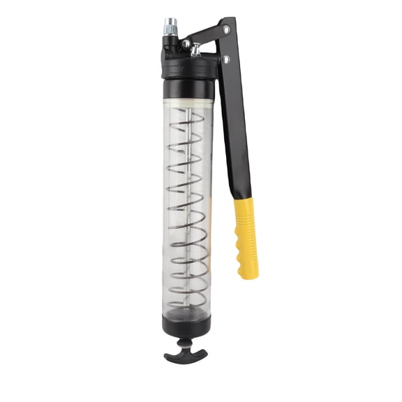 NFTIGB Transparent 6000PSI to 10000PSI Grease Gun, 600cc Manual Lubrication Tool with Visible PVC Tube, Portable Auto Car Maintenance Accessory for Excavator and Mining, 17.3 inches / 440 mm