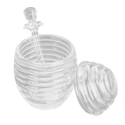 NFTIGB Transparent Acrylic Honey Dispenser With Protective Lid And Stirring Spoon - 8.96 oz / 265 ml Large Capacity Syrup Container For Kitchen Home Everyday Storage