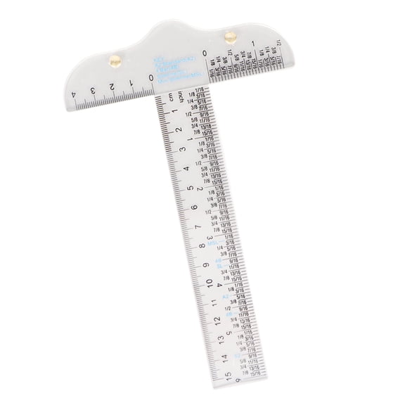 NFTIGB Transparent Acrylic T Ruler Inch and CM Scale Portable Drafting Tool for Art Framing and Craft