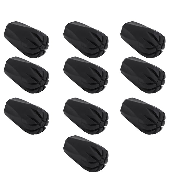 NFTIGB Trekking Pole Head Cover Protector, High Quality Thick Rubber Replacement Tips for Hiking, Climbing, Walking Poles, Non-Slip Wear-Resistant Foot Cap, Black, 10 Pack