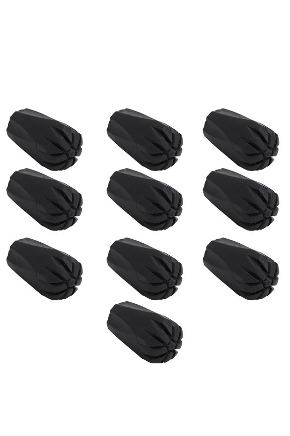 Trekking Pole Head Cover Protector, High Quality Thick Rubber Replacement Tips for Hiking, Climbing, Walking Poles, Non-Slip Wear-Resistant Foot Cap, Black, 10 Pack