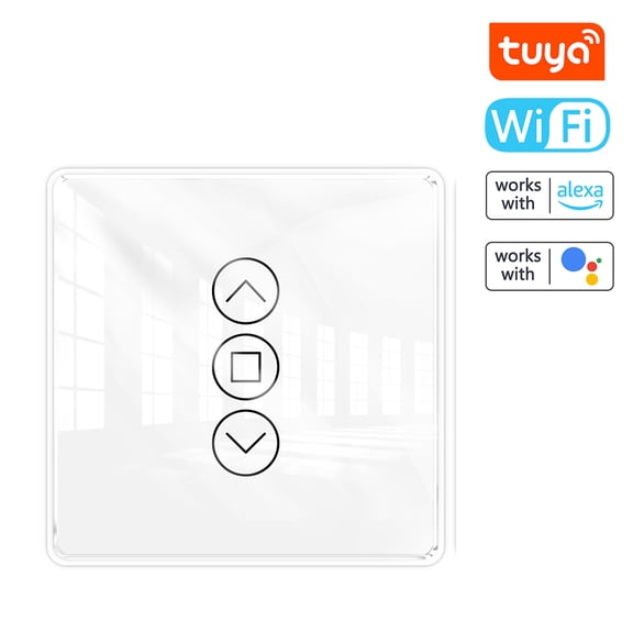 NFTIGB Tuya Wifi Intelligent Curtain Switch Arc Glass Touched Screen Curtain Controlling Panel Compatible with Alexa Assistant[cite: 1]