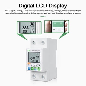 NFTIGB Tuya ZigBee Intelligent Automatic Reclosing Protector, Multifunctional Current Voltage Power Metering Circuit Breaker with Digital LCD Display and Remote APP Control for Smart Home Safety