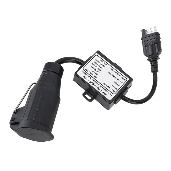 NFTIGB US 4 Pin Way to European 13 Pin Way Trailer Adapter Plug Converter with Charging Function for RV Towing System Caravan Boat Truck, 16x10x8 inches / 40.6x25.4x20.3 cm