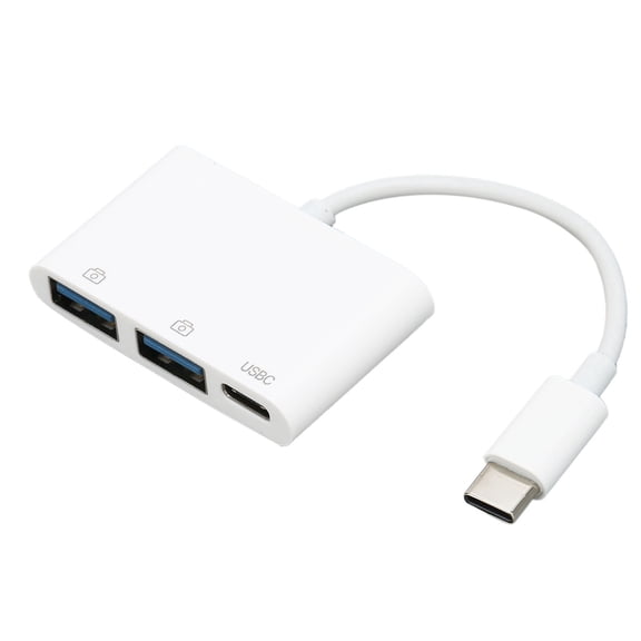 NFTIGB USB Adapter 3 in 1 Hub Fast Data Transmission Multi Port Splitter for Phone Computer PC Laptop Mac White Mobile Connector Portable Desktop Extension Cable Adapter High Speed Dongle