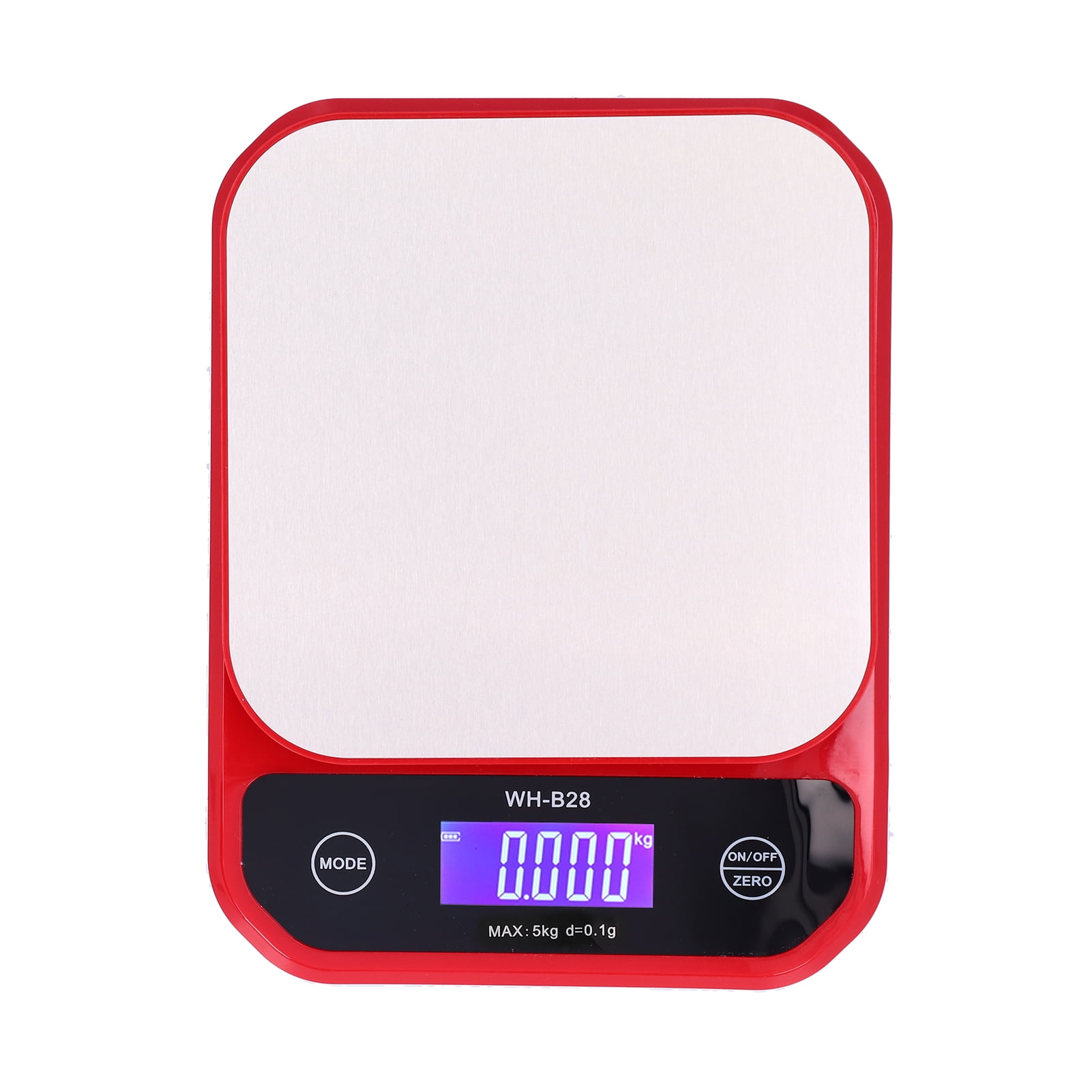 NFTIGB USB Charging Scale Waterproof Digital Kitchen Baking Food Scale Electric Weight Measuring Balance High Precision Sensor LCD Display Home Supplies Color Red Capacity 5kg 0.1g