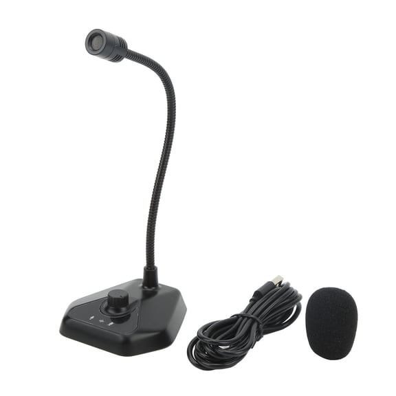 NFTIGB USB Computer Microphone Gooseneck Mute Button PC Laptop Condenser Mic for Streaming