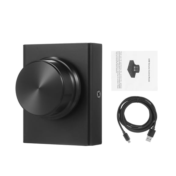 NFTIGB USB Volume Control Knob PC Audio Adjuster with One-Key Mute, Plug and Play Speaker Controller for Desktop Laptop Gaming, Metal Base Anti-Slip, 6.56ft Cable, Windows 10 8 7 XP Compatible Black