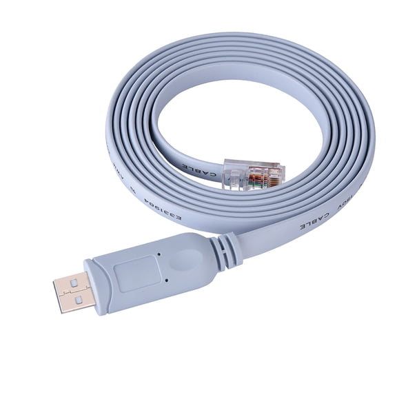 NFTIGB USB2.0 Male to RJ45 Male CAT5 Serial Console Flat Cable, 6 ft / 1.8 m Light Blue Adapter
