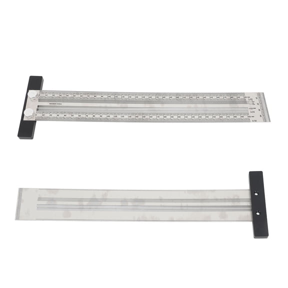 NFTIGB Ultra Accurate Marking T Ruler Stainless Steel Woodworking Scribing Carpenter Square Measuring Tool 300mm / 11.81 inches
