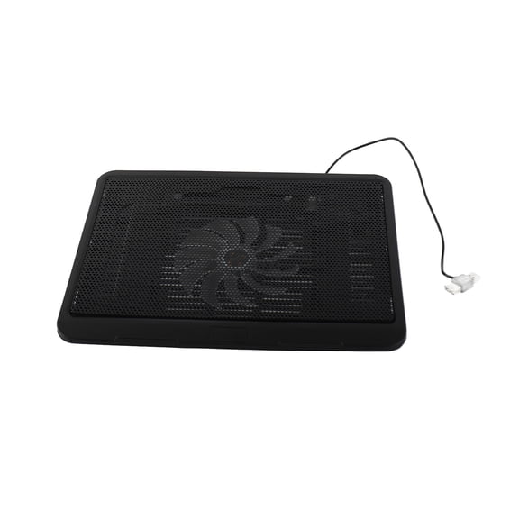 NFTIGB Ultra-Quiet Laptop Cooler Cooling Pad Base Built-in Big Fan Dual USB Hub Ergonomic Stand Metal Mesh Air-Cooled for 14 Inches / 35.5 cm or Below Notebook, Black