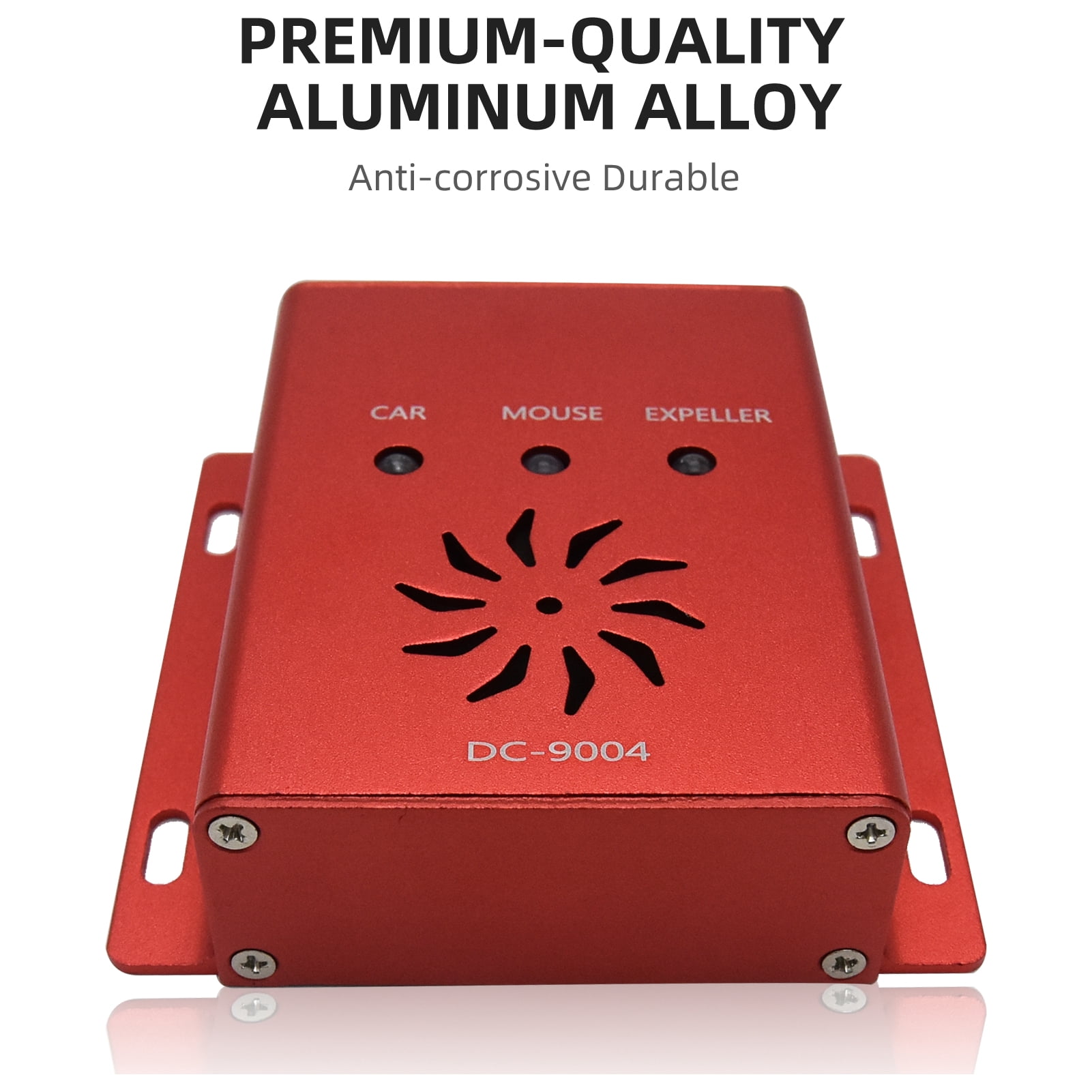 NFTIGB Ultrasonic Car Mice Repeller Electronic Pest Deterrent Under Hood Rodent Repellent 12V Aluminum Alloy Humane Harmless Red 3.27 inches / 8.3 cm