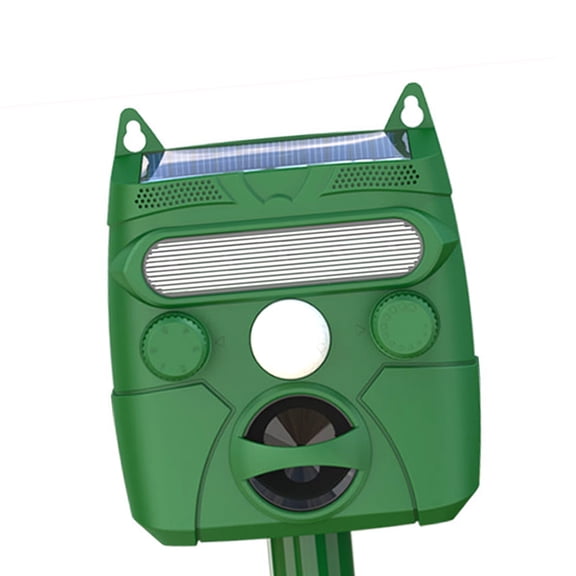 NFTIGB Ultrasonic Outdoor Solar Animal Deterrent Device with Motion Sensor, Flashing LED Light, and Sound for Wild Animals, Dogs, Cats, Birds, and Pests (5.5 inches / 14 cm)