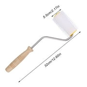 NFTIGB Uncapping Needle Roller Bee Honey Comb Extracting Tool Beekeeping Equipment with Wooden Handle, 12.6 inches / 32 cm