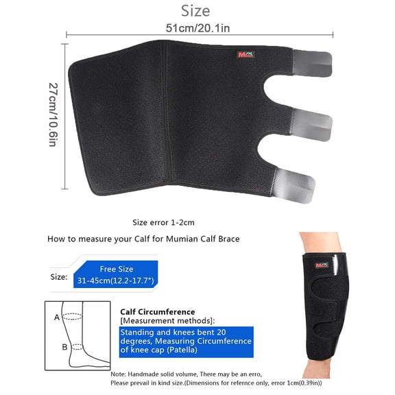NFTIGB Unisex Calf Protective Brace and Wrap, Anti-Slip Compression Leg Protector Sleeve for Athletics and Cycling, Moisture Wicking (One Size, 10.6 inches / 27 cm)