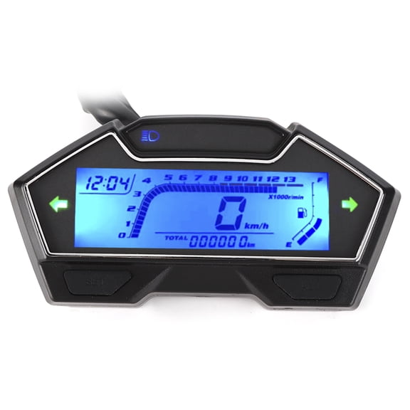 NFTIGB Universal 12V Motorcycle Speedometer Odometer and 0-10000RPM Tachometer with Oil Level Water Temperature Meter Display High Performance Replacement Gauge Set for Motorcycles (8.26 in / 21 cm)