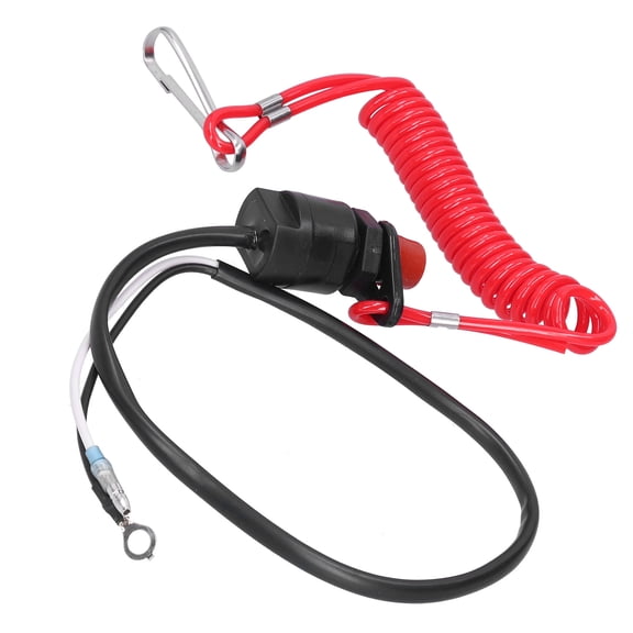 NFTIGB Universal Boat Outboard Engine Motor Kill Stop Switch With Safety Tether Lanyard Kit Emergency Cut Off For Marine Watercraft ABS Essential Safety Accessories