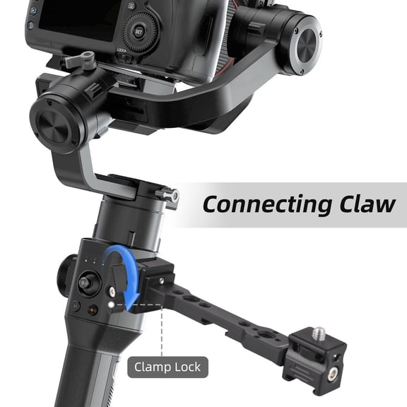 NFTIGB Universal Camera Bracket Gimbal Extension Bracket Aluminum Alloy Handheld Stabilizer Accessories with Multiple 1/4in 3/8in Holes 2 Cold Shoe Mounts for DJI Ronin S3 RS3 PRO RS2 Black