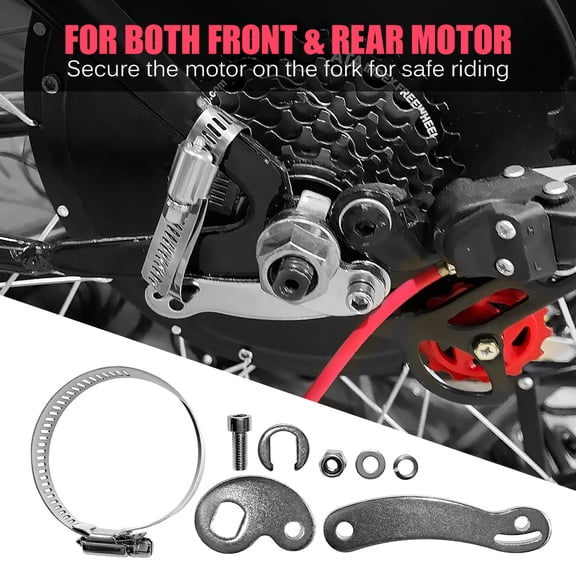 NFTIGB Universal Electric Bike Torque Arm Accessory Ebike Torque Washers Set for Front and Rear E-bike Motor Conversion Kit 1000W+ Galvanized Iron Replacement Part