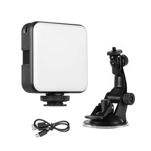 NFTIGB W64 Video Conference Lighting Kit, 6W Mini Bi-color Vlog LED Camera Light, Rechargeable 2000mAh Battery Panel Light with Suction Cup Mount (2.8 x 1 x 3.3 inches / 7 x 2.5 x 8.5 cm)