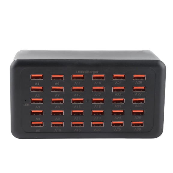 NFTIGB WT268 30 Ports USB Hub Charger Station, High Speed Fast Charging Desktop Charging Hub for Smartphones, Tablets, Earphones & AC 100-240V Electronics, 8.27 x 3.94 x 3.15 inches / 21 x 10 x 8 cm