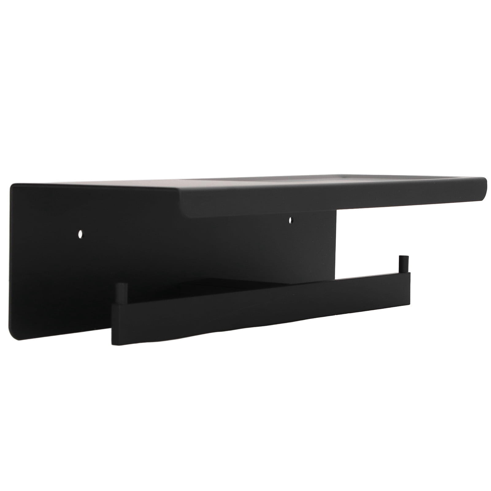 NFTIGB Wall Mount Toilet Paper Holder with Storage Shelf, Waterproof Aluminum Alloy Bathroom Tissue Dispenser for Home & Hotel, Modern Minimalist Design, Double Roll Capacity (12.6 inches / 32 cm)