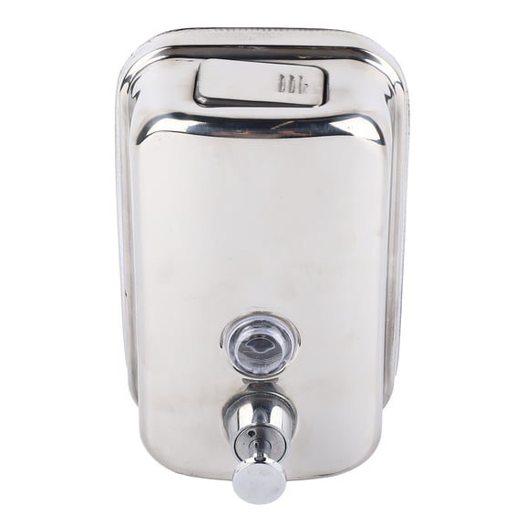 NFTIGB Wall Mounted Manual Soap Dispenser, Stainless Steel, 16.9 oz / 500ml Capacity, Ideal for Commercial Hotel Public Place Bathroom Restroom, Silver