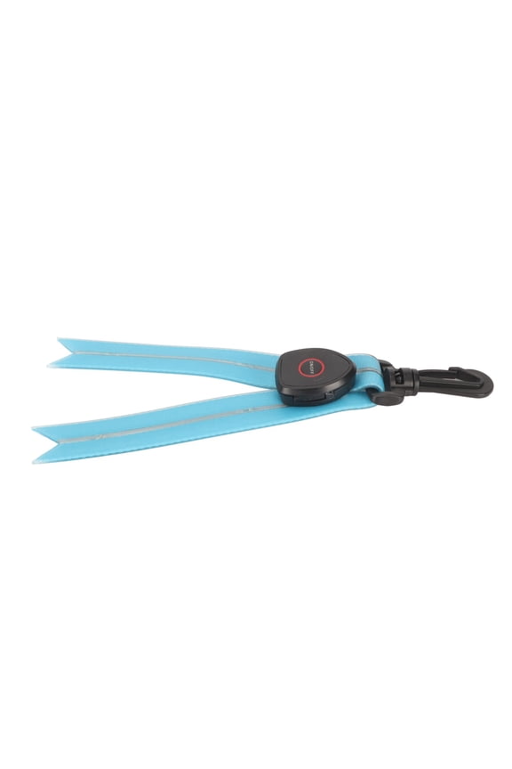 Waterproof LED Luminous Keychain PVC Reflective Pendant for Outdoor Sports Cycling and Dog Pet Backpacks, V-Shape Safety Tag, Blue