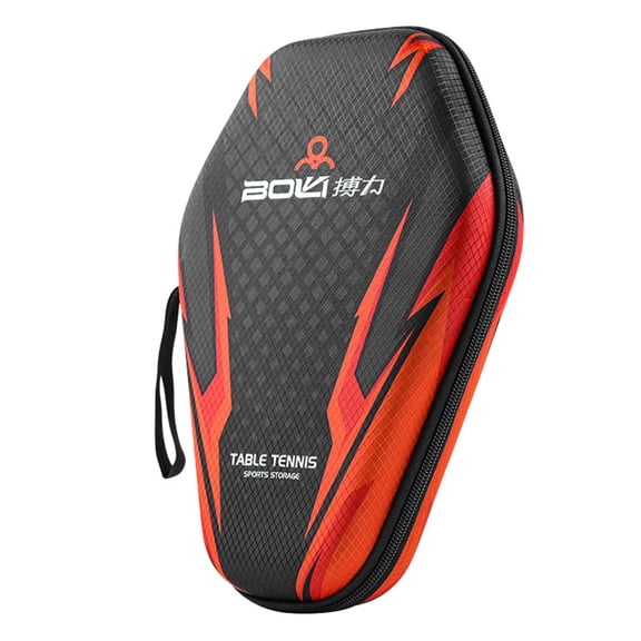 NFTIGB Waterproof Table Tennis Racket Bag EVA Ping Pong Paddle Hard Case Hexagonal Table Tennis Bat Cover Sport Storage Zipper Pouch for Indoor Outdoor Matches Practice (11.4 inches / 29 cm) Red