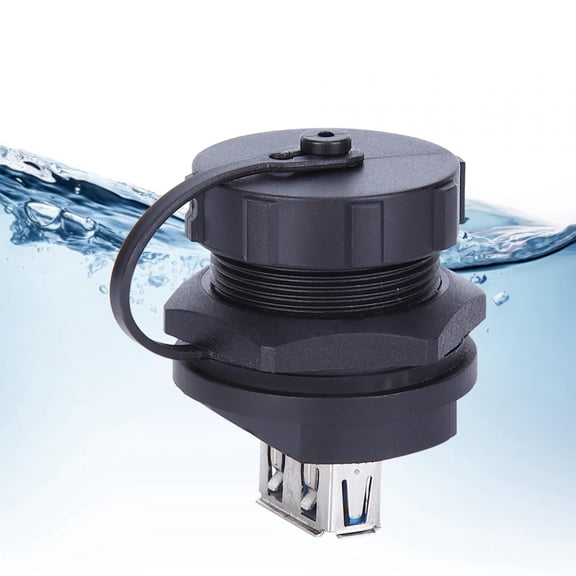 NFTIGB Waterproof USB 3.0 Connector Double Female Adapter with Dustproof Cover, Copper Contact PA66 Insulator Industrial Connector, Fire Retardant Cable Connector (1.57 inches / 4 cm)