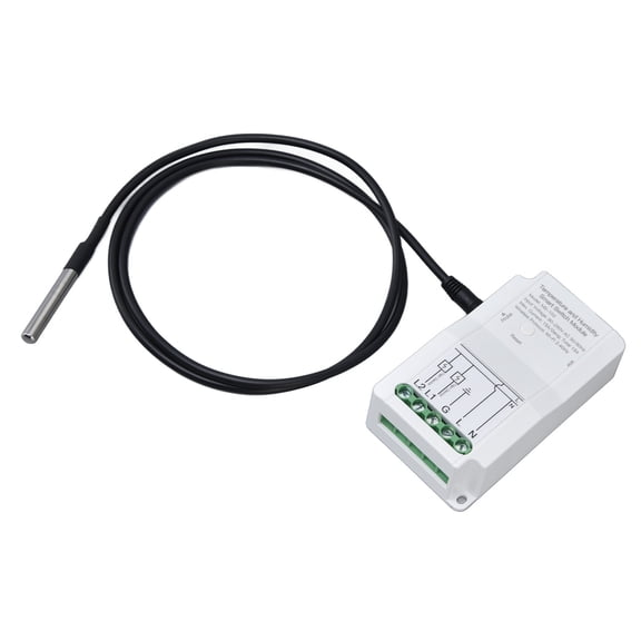 NFTIGB WiFi Temperature Humidity Smart Switch Module 15A Dual Relay Output TUYA App Compatible with Temperature Probe 90-250V for Home Aquariums Plants