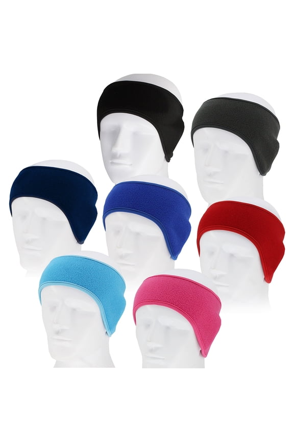 Windproof Fleece Ear Warmers Headband for Men Women, Winter Running Cycling Yoga Skiing Workout Ear Muffs, Soft Lightweight Thermal Gear, Black
