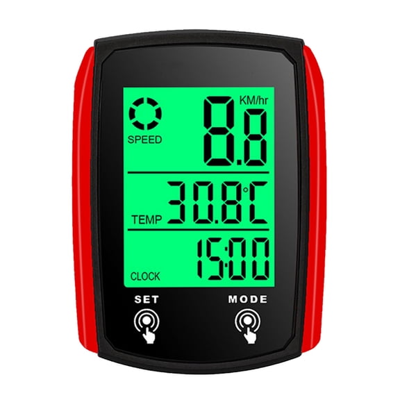 NFTIGB Wired Bike Computer LED Digital Bicycle Speedometer Odometer Touchscreen Cycle Computer Waterproof with Backlight for Mountain Road Bike, Black/Red[cite: 1]