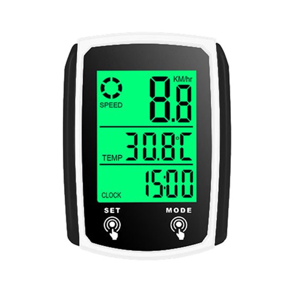 NFTIGB Wired Bike Computer LED Digital Bicycle Speedometer Odometer Touchscreen Cycle Computer Waterproof with Backlight for Mountain Road Bike, White/Black[cite: 1]