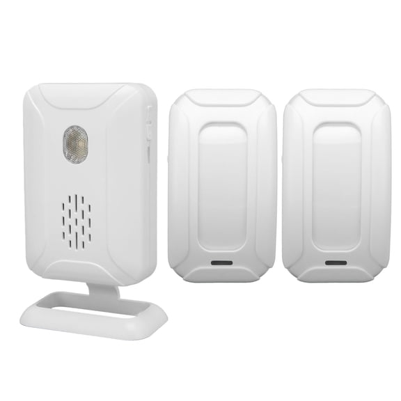 NFTIGB Wireless Doorbell Kit 1 Receiver 2 Infrared Motion Sensors Long Range Split Induction Chime Humanized LED Lights Adjustable Volume Brightness for Home Security 9.06 inches / 23 cm