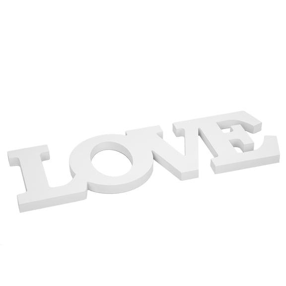 NFTIGB Wood Love Sign White One Piece Design Exquisite Beautiful Wooden Letters Decoration Ornament for Wedding Party 18.9 inches / 48 cm